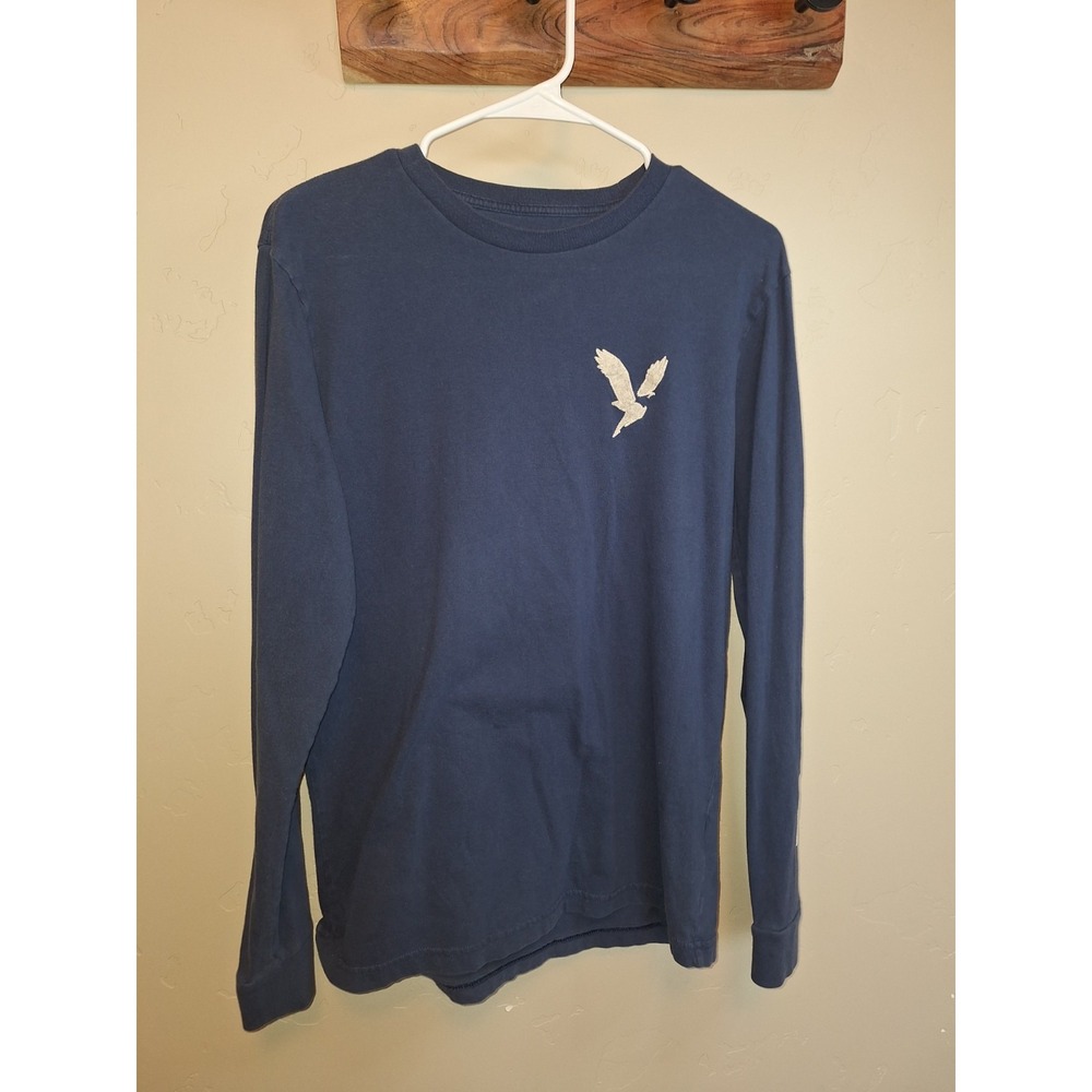 AMERICAN EAGLE LONG SLEEVE SUPER SOFT STANDARD FIT GRAPHIC‎ NAVY SHIRT XS